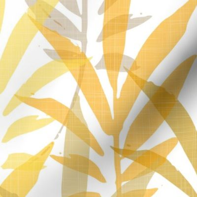 foliage - hand-drawn tropical leaves - shades of yellow