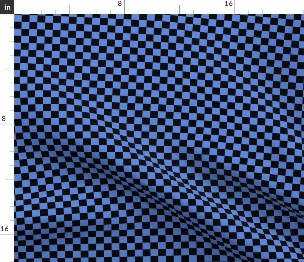 Checker Pattern - Cornflower Blue and Black