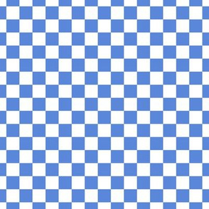 Checker Pattern - Cornflower Blue and White