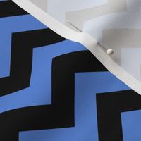 Chevron Pattern - Cornflower Blue and Black