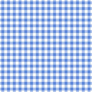 Small Gingham Pattern - Cornflower Blue and White