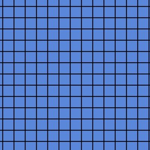 Grid Pattern - Cornflower Blue and Black