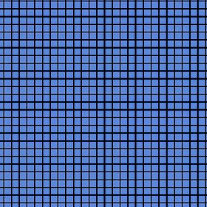 Small Grid Pattern - Cornflower Blue and Black
