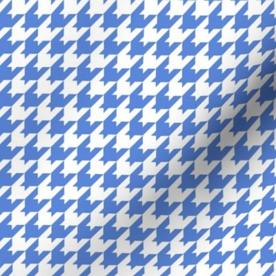 Houndstooth Pattern - Cornflower Blue and White