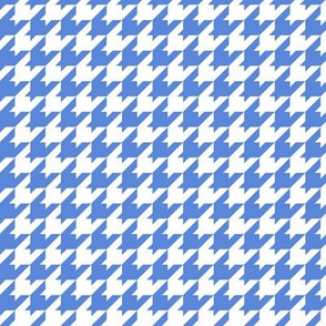 Houndstooth Pattern - Cornflower Blue and White