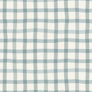 A Wobbly Check Gingham in Light Misty Blue