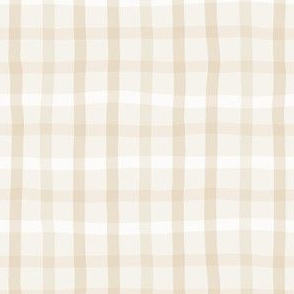 Wobbly Gingham in Subtle Oat Neutral