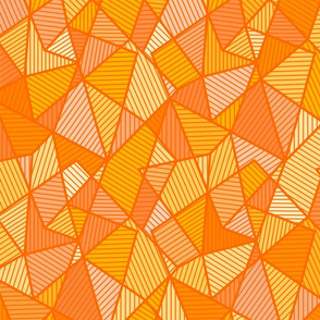 striped polygons - tangerine