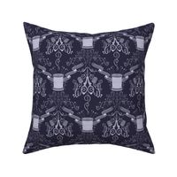 Seamstress Damask - monochromatic navy