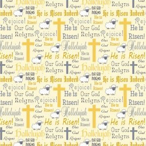 He is risen gold and gray directional