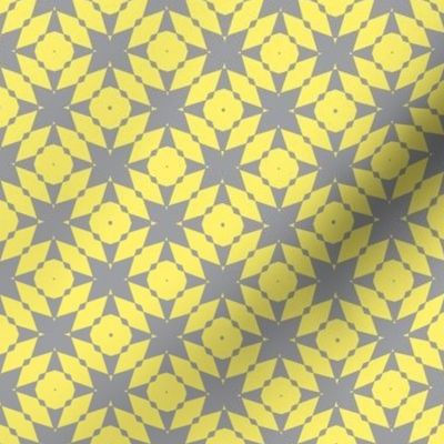 Arabesque in Yellow and Gray  (Small Scale Pattern)