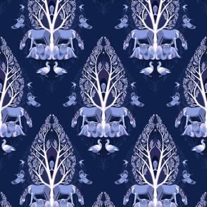 Daphne Forest Damask Delft 24