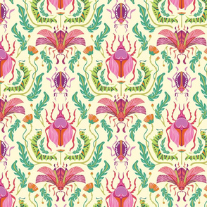 Damask Beetles Bright Warm