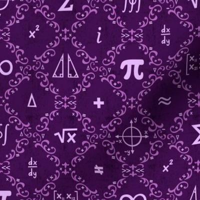 Math Damask (Purple)