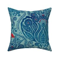 Hapuu Fern Damask blue