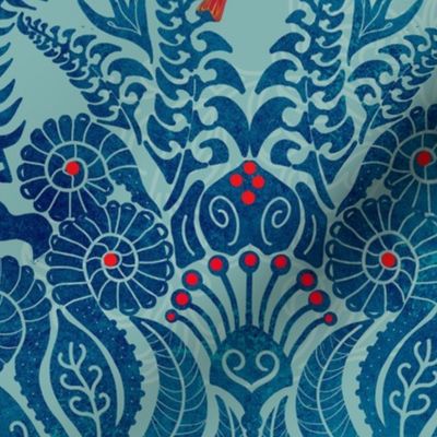 Hapuu Fern Damask blue