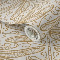 dragonfly damask (medium, gold)