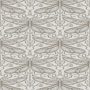 dragonfly damask (medium, greige)