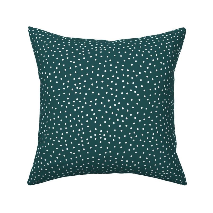 white dots on emerald background - Spoonflower