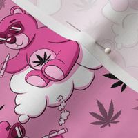 Cute cannabis bear pink