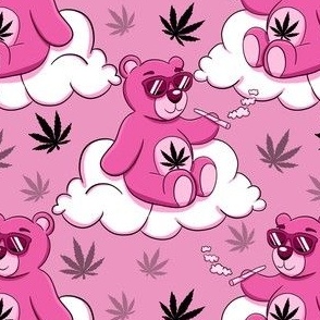 Marijuana Pink Fabric, Wallpaper and Home Decor | Spoonflower