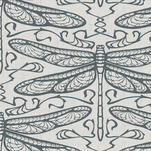 dragonfly damask (large, iron)