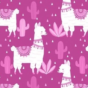 cute alpaca llama purple pink