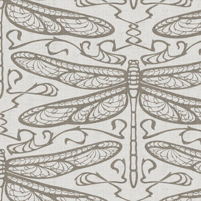 dragonfly damask (large, greige)