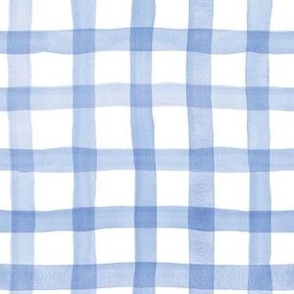 blue watercolor plaid, gingham