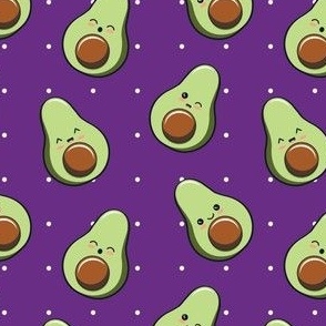 cute Kawaii avocados purple