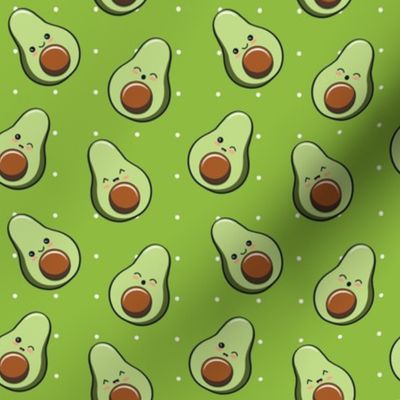 cute Kawaii avocados green