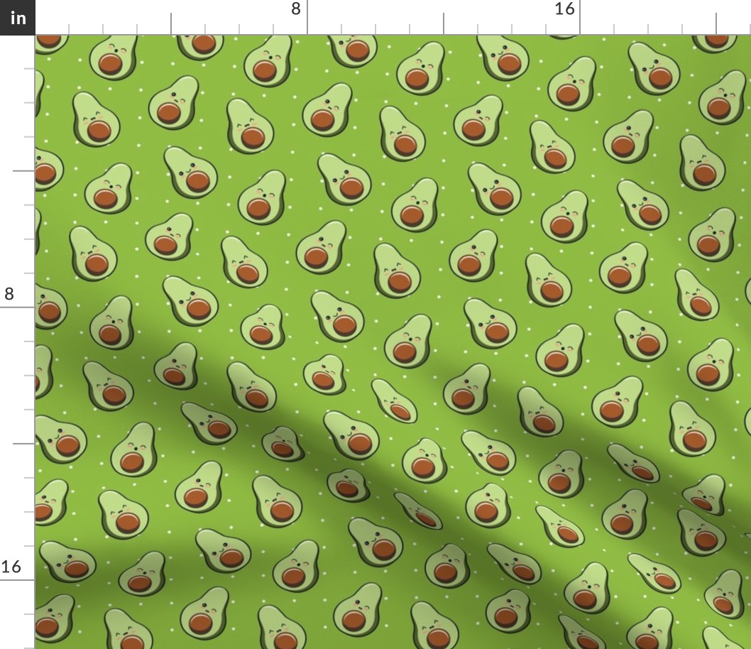 cute Kawaii avocados green