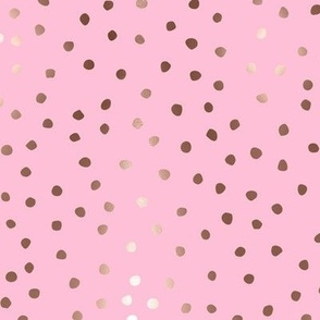 Rose gold dots on light pink