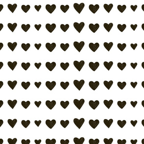 Black and White Hearts - Large