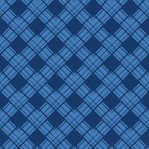 Medium - Woven Ribbon Trellis in TwoTone Cadet Blue