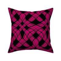 Large - Woven Ribbon Trellis in Hot Pink and Black