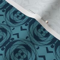 Celtic Knot Polka Dots in  Teal and Black