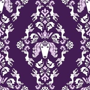 The Spirit of Saluki Damask (Purple) – Medium Scale