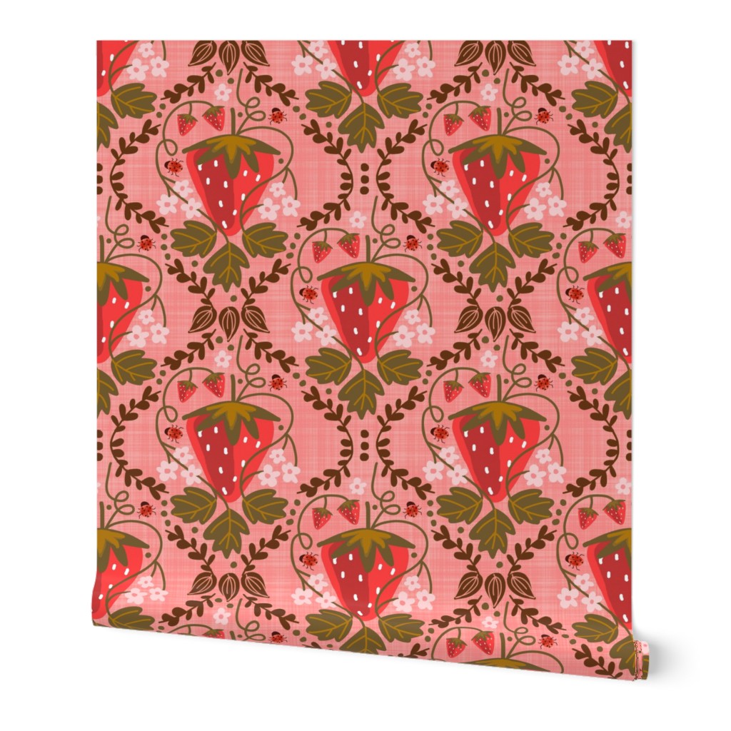 Strawberry Damask - Mustard