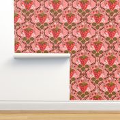 Strawberry Damask - Mustard