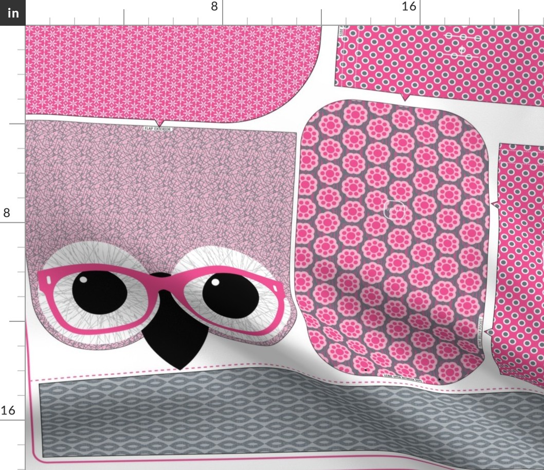 Geeky Owl Bag - PINK - LINEN-COTTON 54"