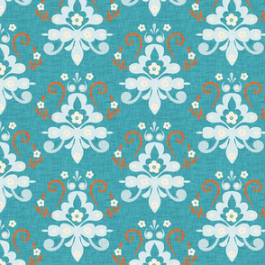 Modern Damask Blue