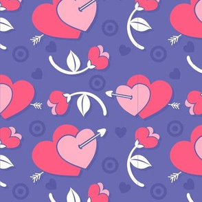 Valentines Day Fabric, Valentines Day, Valentines Heart Arrows Key To My Heart, Flowers - Valentines Day - Valentines Day Fabric