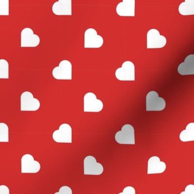 Valentines Day Hearts Valentines Day Fabric, Valentines Day, Valentines Hearts on Red, Red and White - Valentines Day - Valentines Day Fabric