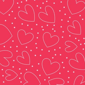 Valentines Day Hearts Pink and White, Cute, Valentines Day Fabric, Valentines Day - Valentines Day - Valentines Day Fabric