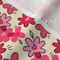 Valentines Day Flowers, Red Flowers, Pink Flowers, Valentines Day Fabric, Valentines Day - Valentines Day - Valentines Day Fabric