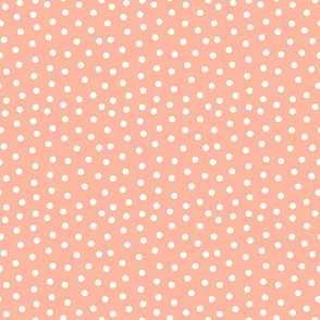 Tangerine Pink and White Polka Dots - Medium