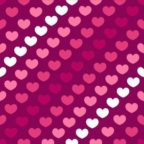 Valentines Day Hearts, Pink, White, Retro, Valentines Day Fabric, Valentines Day, Mask - Valentines Day - Valentines Day Fabric