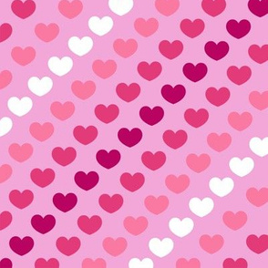 Valentines Day Hearts, Light Pink, White, Retro, Valentines Day Fabric, Valentines Day, Mask - Valentines Day - Valentines Day Fabric