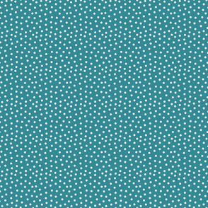 Turquoise and White Polka Dots - Small